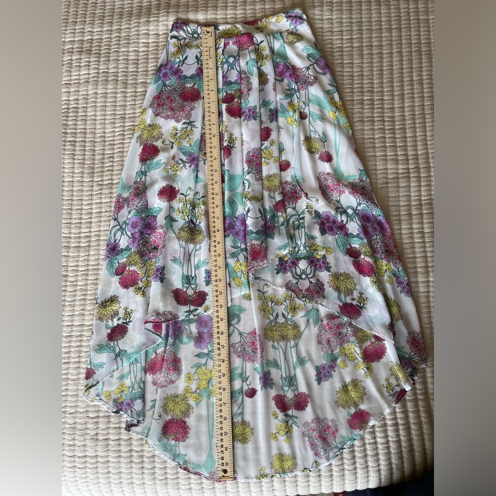 Bisou Bisou High Low Skirt size XS Sheer with Lining